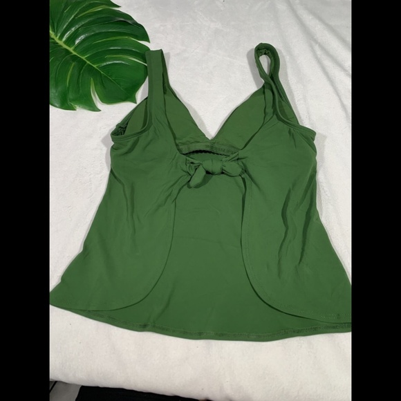 NEW‎ $118 Robin Piccone Ava Tie Back Tankini Top in Green [SZ XS ] - Picture 10 of 12